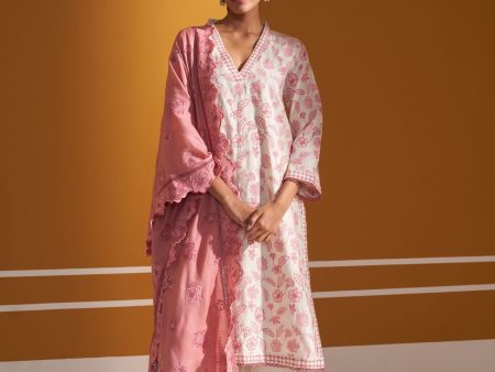 Mulmul Wool Clare Off White Kurta With Mulmul Wool Clare Off White Pant For Sale