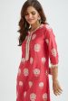 Mulmul Supima satin Amira Red Kurta With Amira Red Pant Discount