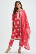 Mulmul Supima satin Amira Red Kurta With Amira Red Pant Discount