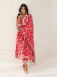 Mulmul Cotton Malana Red Kurta With Malana Red Palazzo on Sale