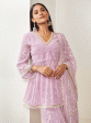 Mulmul Georgette Isra Lilac Kurta With Isra Lilac Sharara Cheap