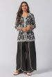 Mulmul Tencel Luxe Organza Claire Black Kurta With Cupro Claire Dhoti Black Pant Cheap