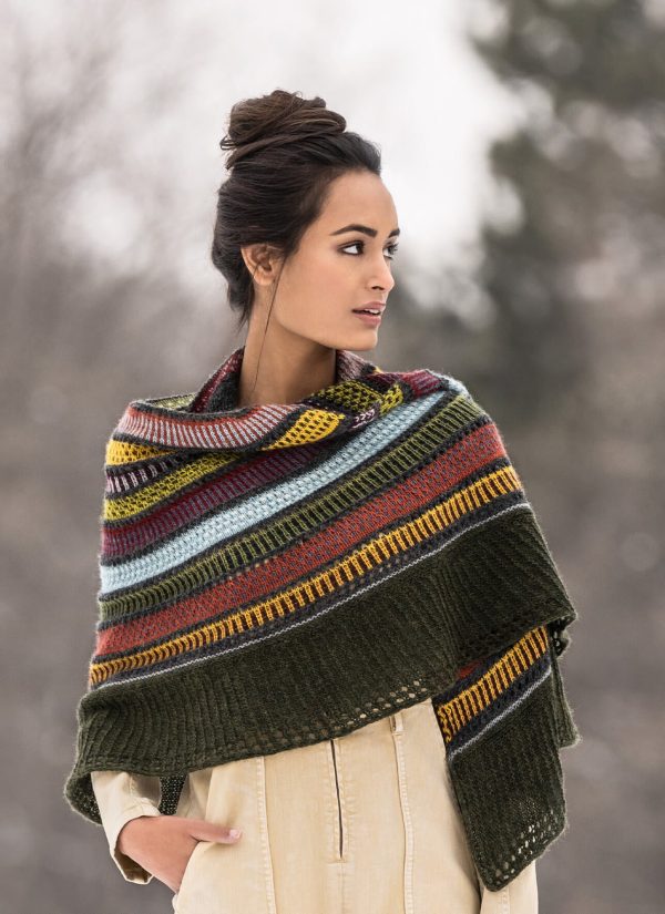 14 Colour Woolstok Light Shawl - Woolstok Printed Pattern Online now