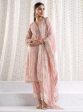 Mulmul Organza Sawariya Pink Kurta With  Mulmul Pima Sawariya Pink Pant Online now