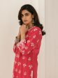 Mulmul Cotton Prini Red Kurta With Prini Red Palazzo on Sale