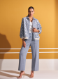 Mulmul Lurex Knit Edith Blue Jacket With Mulmul Lurex Knit Edith Blue Pant Fashion