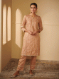 Mulmul Pima Satin Kaveri Brown Kurta With Kaveri Brown Pant Online Hot Sale