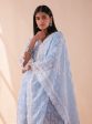 Mulmul Organza Delilah Blue Kurta With Pima Cotton Maisy Blue Pant For Sale