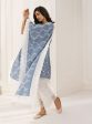 Mulmul Cotton Seoni Blue Kurta With Rylee White Palazzo Online now