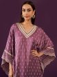 Mulmul Cupro Satin Florian Purple kaftan Online