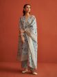 Mulmul Banarsi Lalisa Light Blue Kurta With Mulmul Banarsi Lalisa Light Blue Pant For Sale