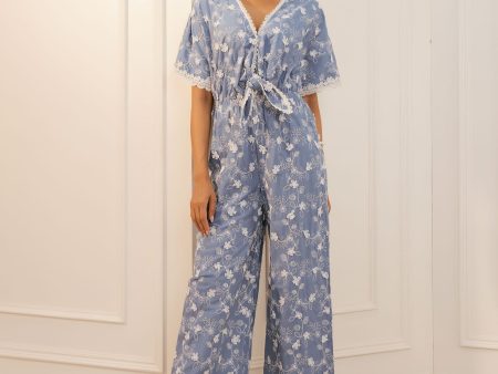 Mulmul Cotton Liliana Denim Jumpsuit For Cheap