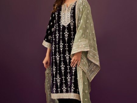 Mulmul Velvet Sade Purple Kurta With Mulmul Velvet Sade Purple Pant Hot on Sale