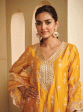 Mulmul Pima Satin Avathi Yellow Kurta With Avathi Yellow Garara Online Hot Sale