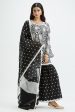 Mulmul Cupro Silk Camden Black Kurta With Camden Black Garara For Cheap