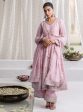 Mulmul Organza Ghoomar Anarkali Pink Kurta With Mulmul Pima Ghoomar Pink Pant For Sale