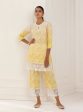 Mulmul Cotton Tista Yellow Kurta With Tista Yellow Palazzo Online Sale