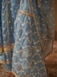 Mulmul Organza Ancita Anarkali Blue Kurta With Mulmul Pima Satin Ancita Blue Pant Online now