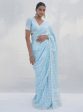 Mulmul Cotton Chikli Blue Saree For Discount