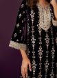 Mulmul Velvet Sade Purple Kurta With Mulmul Velvet Sade Purple Pant Hot on Sale