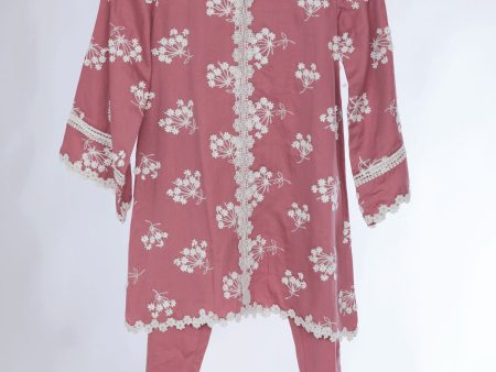 Mulmul Pima Ife Mauve Kurta With Ife Mauve Pant For Sale