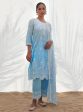 Mulmul Cotton Mandre Blue Kurta With Mandre Blue Pant Cheap