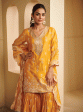 Mulmul Pima Satin Avathi Yellow Kurta With Avathi Yellow Garara Online Hot Sale