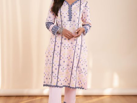 Mulmul Cotton Layla Pink Kurta With Layla Pink Pant For Discount