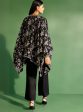 Mulmul Wool Fawn Black kaftan with Wool Fawn Black Pant Supply