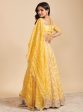 Mulmul Organza Morni Yellow Lehenga Fashion