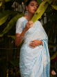 Mulmul Cotton Chikli Blue Saree For Discount