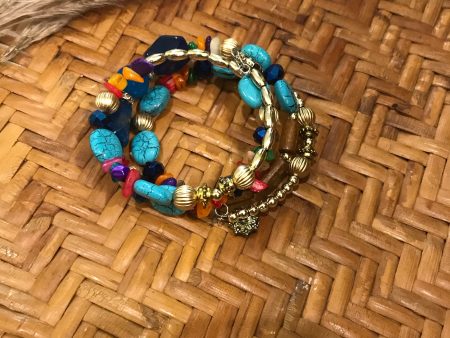 Turquoise wrap beaded bracelet Online now