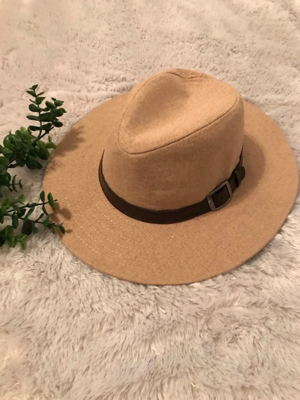 Beige or gray felt hat For Discount