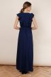 Karina Ruffle Maxi Dress in Navy on Sale