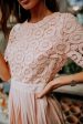 Isabel Lace Maxi Dress in Pink Hot on Sale