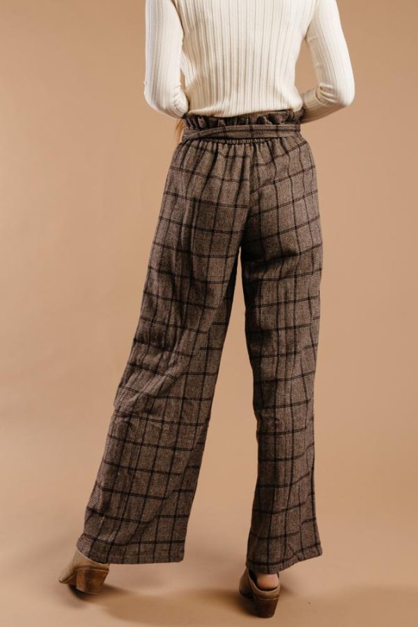 Sammy Plaid Pants in Brown Sale