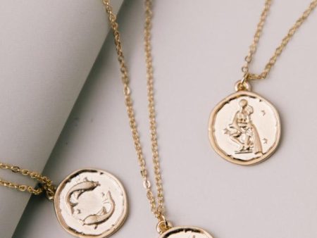 Zodiac Coin Pendant Necklace Online now