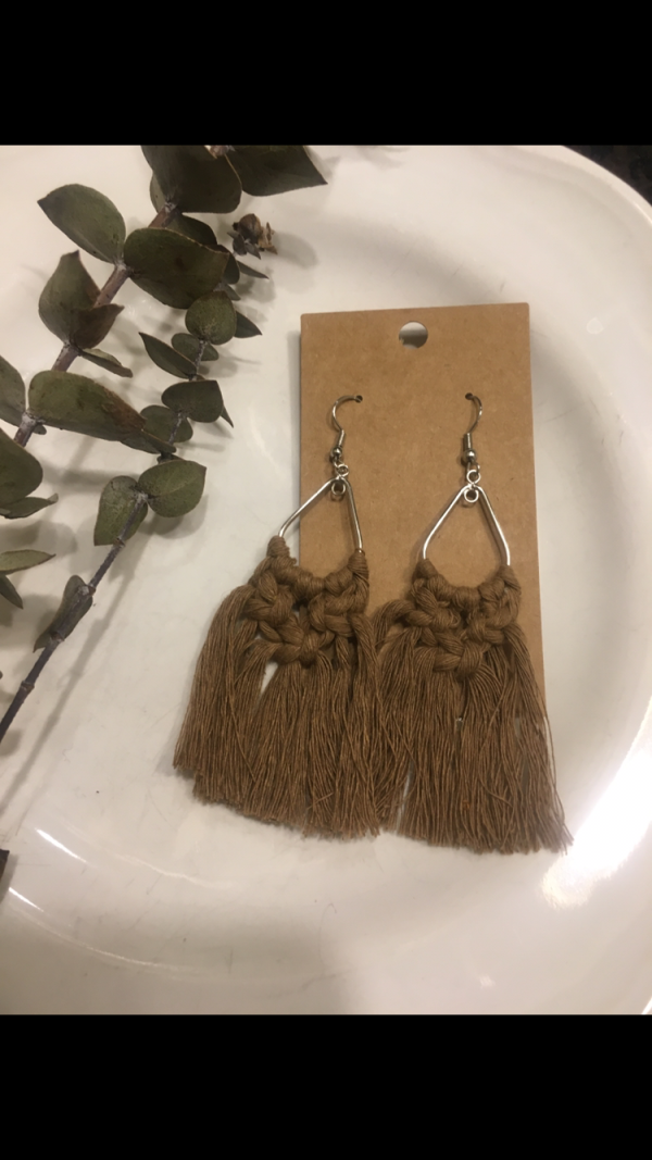 Beige macrame earrings Online Sale