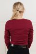 Angela Lace Top in Burgundy-FINAL SALE Cheap