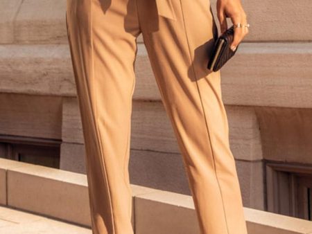 Adriana Paperbag Pants in Camel Discount