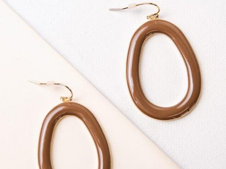 Painted Drop Earrings in Brown Discount