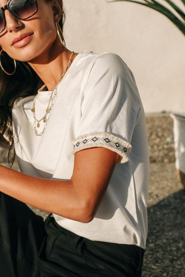 Catalina Sleeve Detail Tee For Cheap