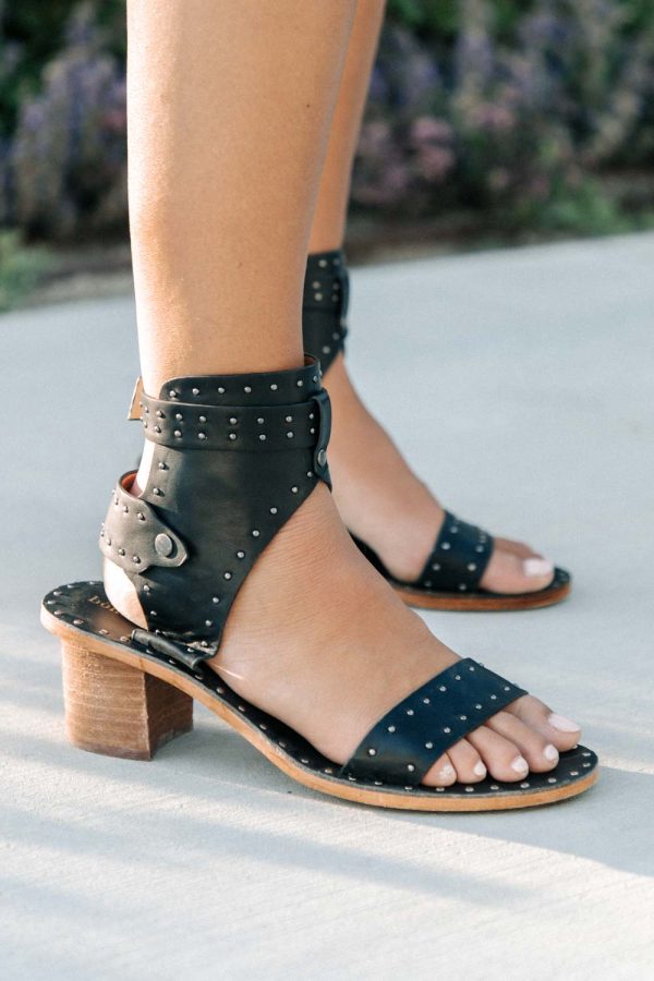 Daphne Studded Heels in Black Online Hot Sale