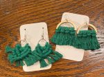 Kelly green macrame earrings Supply