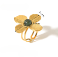 Turquoise clover flower ring Fashion