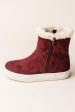 MIA Merion Fur Sneakers in Burgundy-FINAL SALE Supply