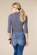 This Chic Blue & White Mock Neck Top-FINAL SALE For Sale