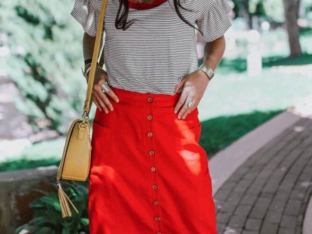 Little Lady Red Midi Skirt Online Hot Sale