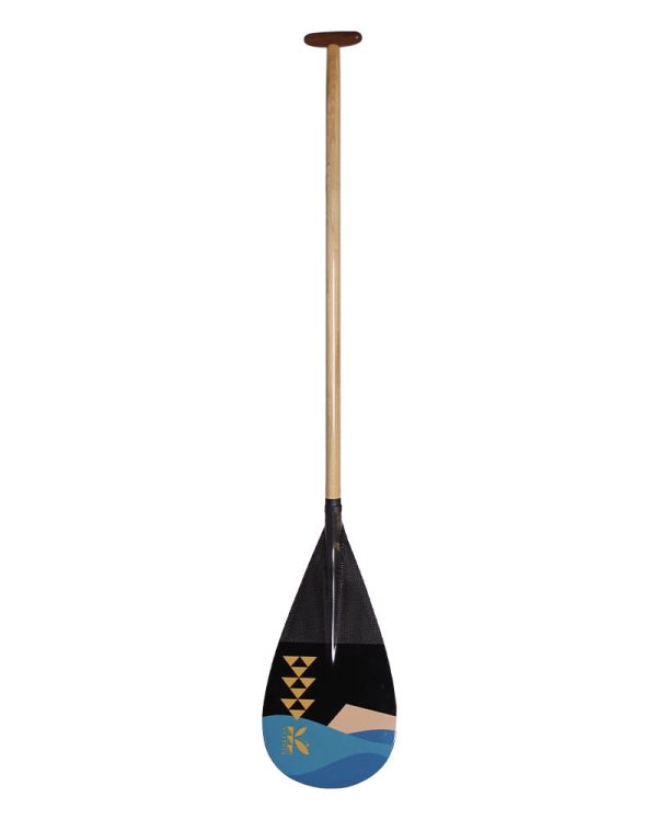 Hoku Hybrid Double Bend Outrigger Paddle- Kaimana Hila Gold Graphic Sale