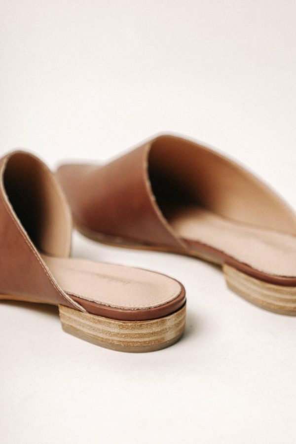 Sangria Asymmetrical Mules in Brown Fashion